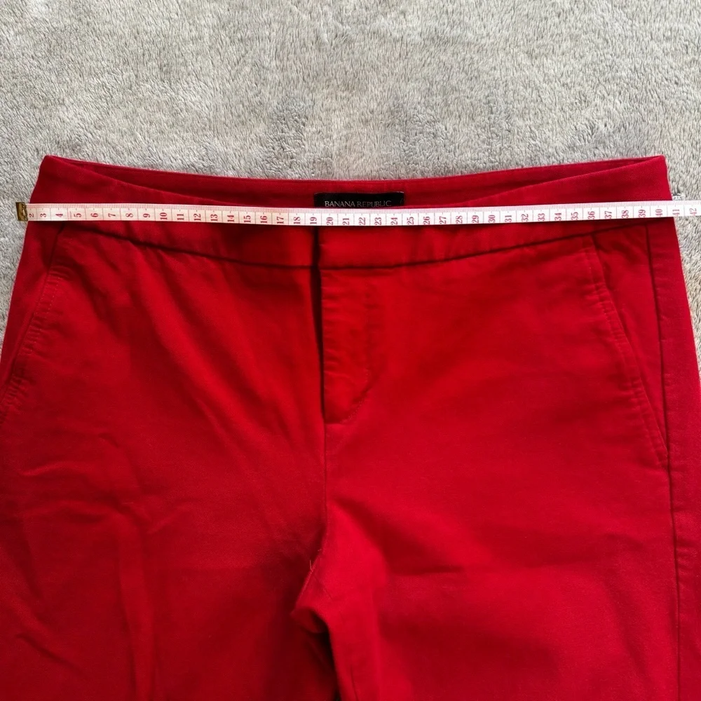 Banana Republic Red Flare Trousers Pants - Cotton Mix - Size 8 - Picture 7 of 13